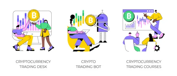 Criptovaluta mercato astratto concetto illustrazioni vettoriali. — Vettoriale Stock