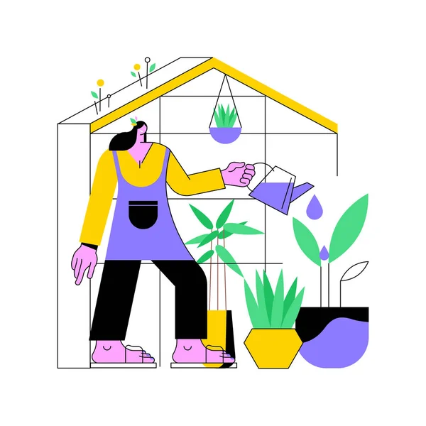 Home jardinagem conceito abstrato vetor ilustração. —  Vetores de Stock