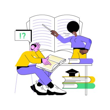 Okuma yazması olmayan soyut konsept vektör çizimi.