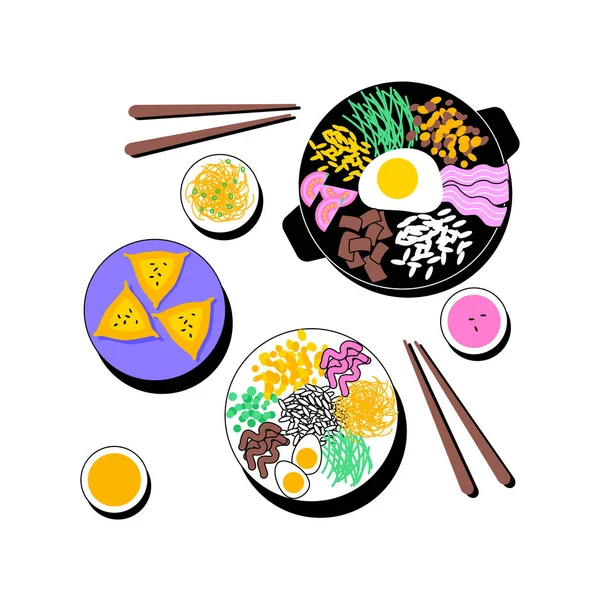 Koreanische Küche abstraktes Konzept Vektor Illustration. — Stockvektor