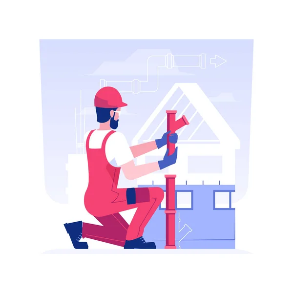 Laying pipes isolated concept vector illustration. — Stock Vector