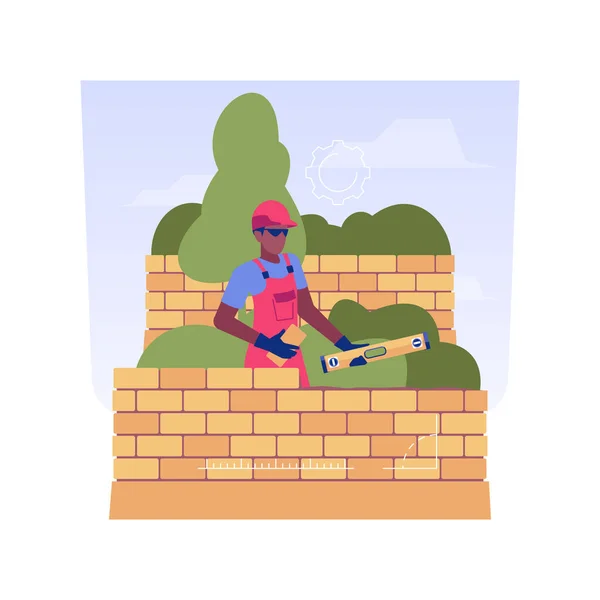 Building retaining walls isolated concept vector illustration. — Archivo Imágenes Vectoriales