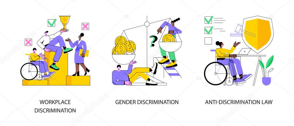 Equal rights abstract concept vector illustrations.