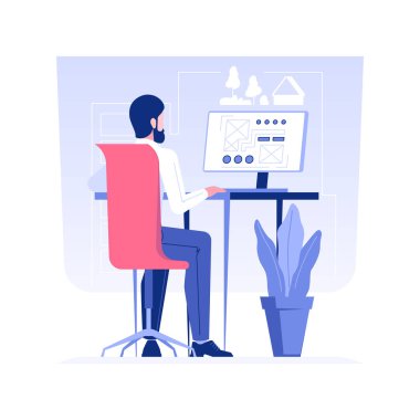 Peyzaj tasarım planı geliştirme izole edilmiş konsept vektör çizimi.