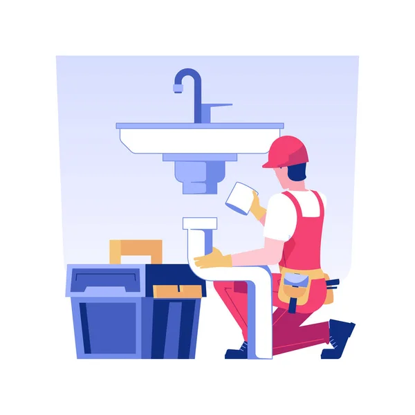 Plumber service isolated concept vector illustration. — Stock Vector