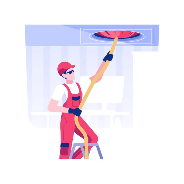 Air duct cleaning isolated concept vector illustration. — Stok Vektör