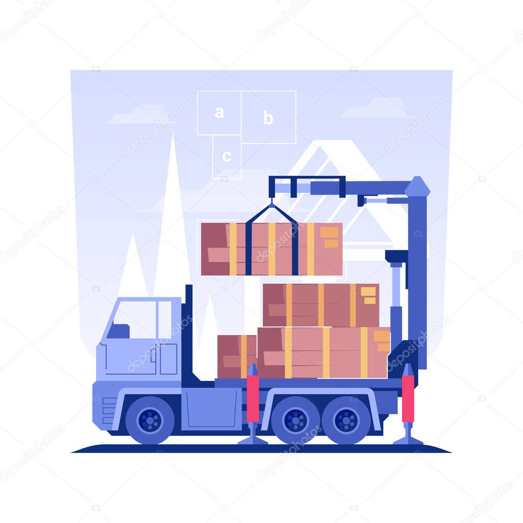 Summer house delivery isolated concept vector illustration.
