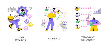 HR ve Kelle Avcısı servisi soyut konsept vektör çizimleri.