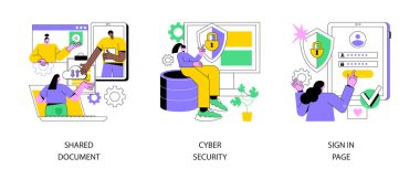 Bulut servis erişimi soyut konsept vektör çizimleri.