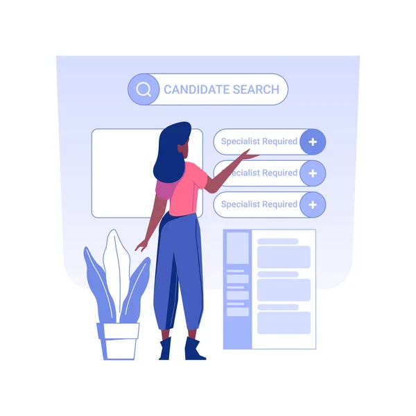 Búsqueda Talento Concepto Aislado Vector Ilustración Gerente Recursos Humanos Publicar — Archivo Imágenes Vectoriales