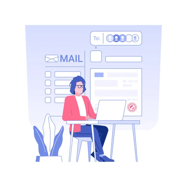 Mail Marketing Isolado Conceito Vetor Ilustração Agência Publicidade Trabalhador Cria — Vetor de Stock