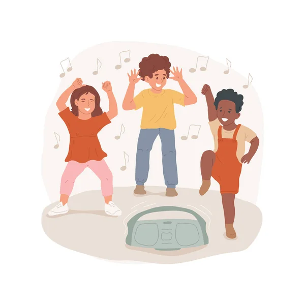 Dansen Geïsoleerde Cartoon Vector Illustratie Eenvoudige Dansbeweging Kinderen Bewegen Met — Stockvector