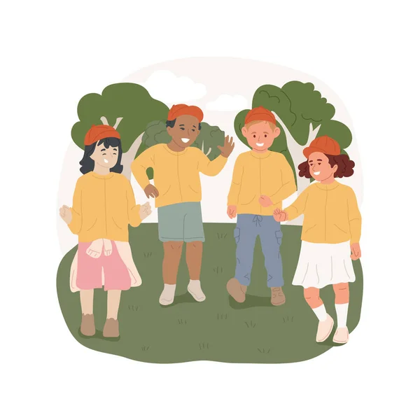 Wearing Matching Colors Isolated Cartoon Vector Illustration Group Children Wearing — Stock Vector