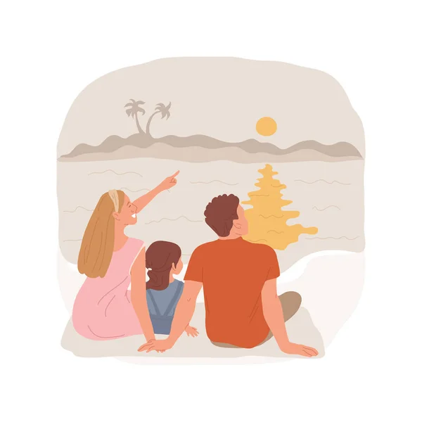 Watch Sunset Isolated Cartoon Vector Illustration Watching Last Sunlight Lake — Stock Vector