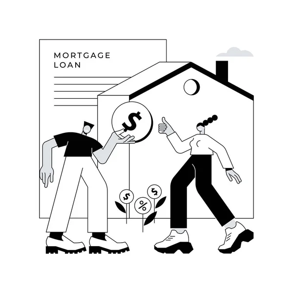 Hipoteca Préstamo Abstracto Concepto Vector Ilustración Crédito Bancario Local Pago — Archivo Imágenes Vectoriales