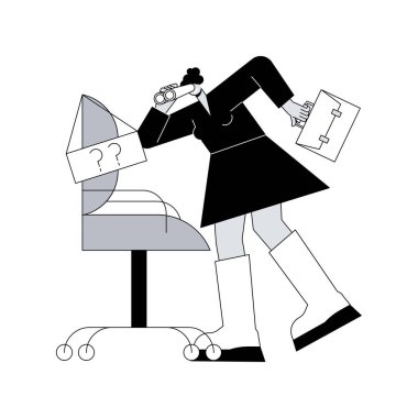 İş arayanlar soyut konsept vektör çizimi. İş adayı, iş arama, işçi bulma, çalışan profili, kariyer oluşturma hizmeti, web sitesi menüsü, UI, web ögesi, düğme soyut metaforu.