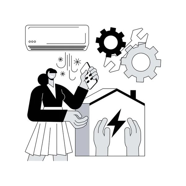 Luftkonditionering Abstrakt Koncept Vektor Illustration Luftkonditionering Inomhus Smart Kylsystem Reparations — Stock vektor