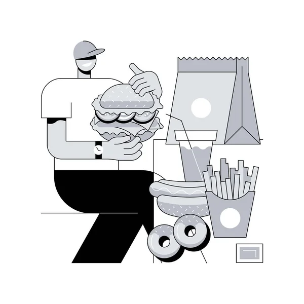 Fast Food Abstract Concept Vector Illustratie Amerikaanse Keuken Keten Restaurant — Stockvector