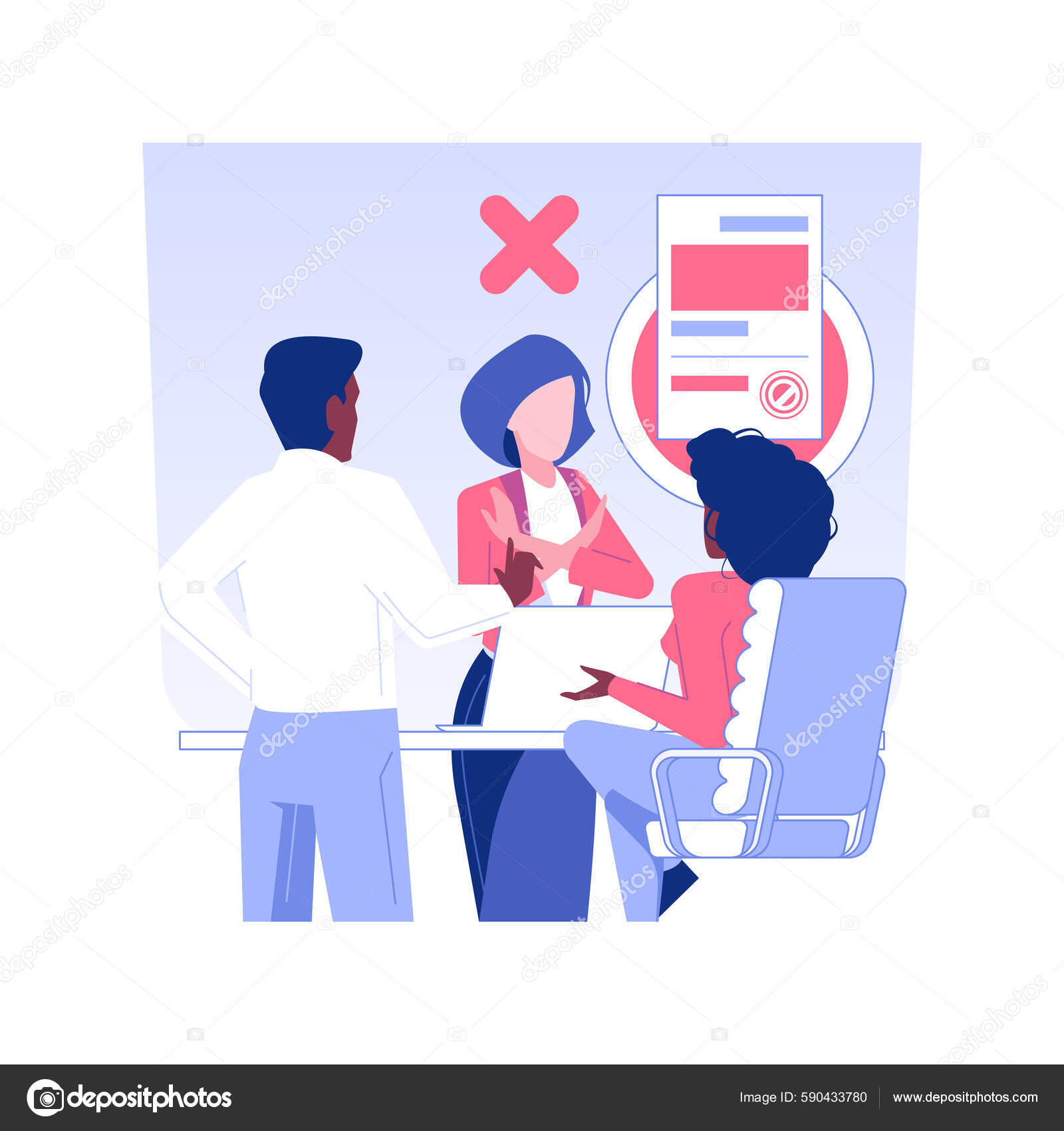 Failed Negotiations Isolated Concept Vector Illustration Group