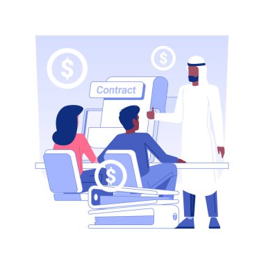 Cross-culture negotiations isolated concept vector illustration. Group of multiethnic people in negotiations, international business travel, partnership idea, successful deal vector concept.