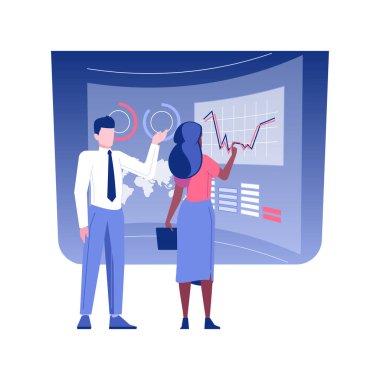 Ticari yenilik konsept vektör illüstrasyonunu izole etti. Proje, iş adabı, şirket kültürü, şirket kuralları vektör kavramında yenilikler yaratan bir grup iş arkadaşı.