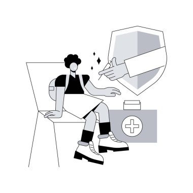 Gençlerin ve gençlerin soyut konsept vektör illüstrasyonunun aşılanması. Daha büyük çocukların aşılanması, gençlerin ve çocukların aşılanması, çocukların bulaşıcı hastalıklardan uzak tutulması, soyut metaforlar..