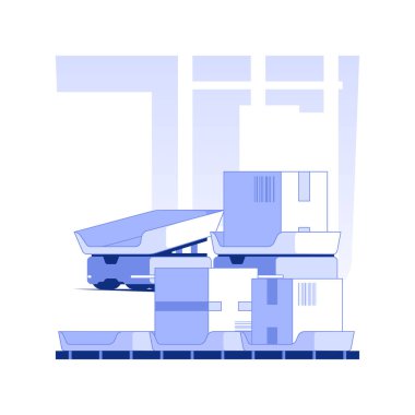 Sorting robots isolated concept vector illustration. Mobile robots sorting goods at the factory, wholesale and warehousing business, foreign trade, unit load, products assembly vector concept.
