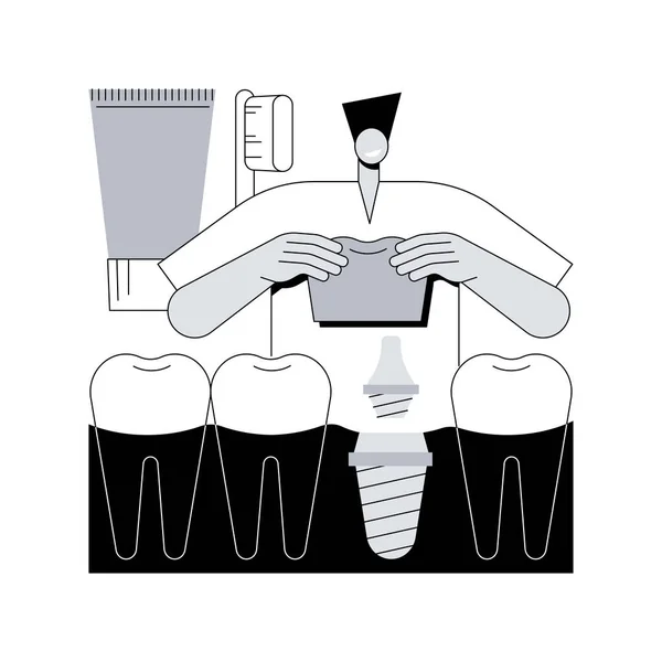 Zuby Zubní Implantáty Abstraktní Koncept Vektorové Ilustrace Zubní Implantát Bělení — Stockový vektor