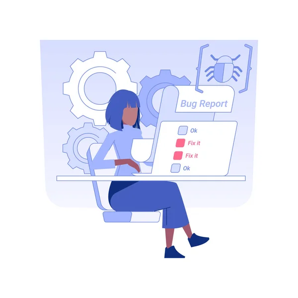 Bug Report Isolated Concept Vector Illustration Professional Engineer Writing Bug — Archivo Imágenes Vectoriales