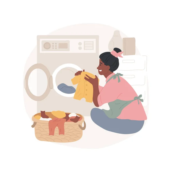 Doing Laundry Isolated Cartoon Vector Illustration Person Doing Childs Laundry — Stock Vector