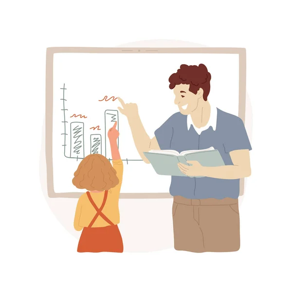 Interactive Whiteboard Απομονωμένη Απεικόνιση Φορέα Κινουμένων Σχεδίων Σχέδιο Μαθητή Γράφημα — Διανυσματικό Αρχείο