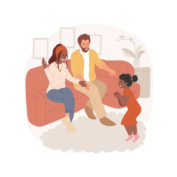 Play Charades Isolated Cartoon Vector Illustration Family Playing Charades Child — ストックベクタ