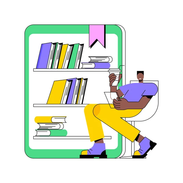 Reading Books Isolated Cartoon Vector Illustrations Smiling Boy Reading Books — ストックベクタ