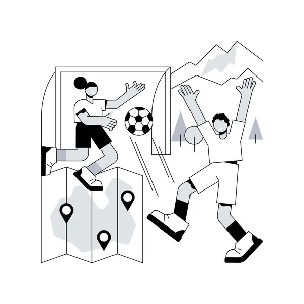 Ilustração em vetor conceito abstrato de futebol. time de futebol, torneio,  fã do clube de futebol, equipamentos esportivos, apostas no campeonato  mundial, assistir ao vivo, metáfora abstrata da copa da liga premiere.