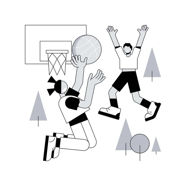 Campo Baloncesto Abstracto Concepto Vector Ilustración Entrenamiento Baloncesto Programa Deportivo — Archivo Imágenes Vectoriales