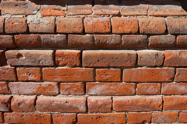 Rode bakstenen muur - gestructureerde achtergrond — Stockfoto