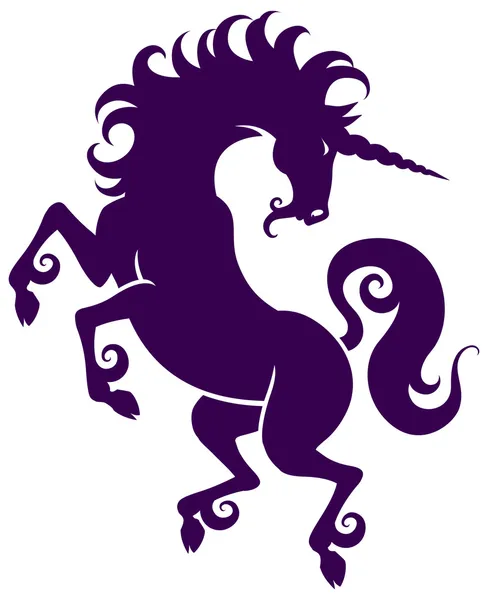 Graceful silhouette of a unicorn — Stock Vector