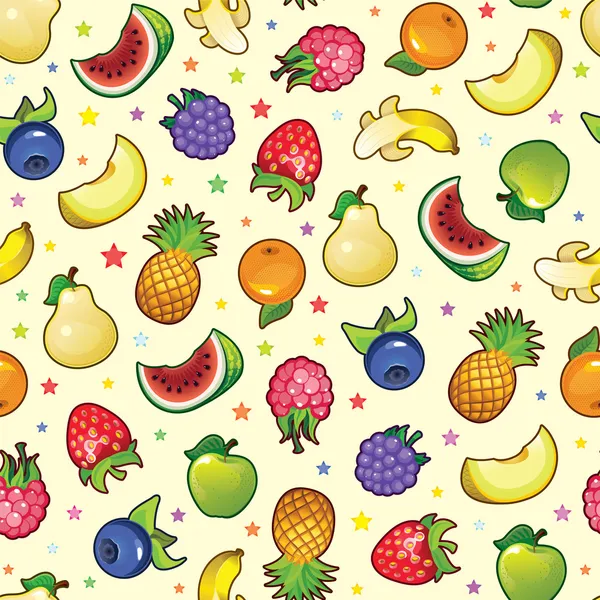 Ensemble de fruits et baies aux couleurs vives — Image vectorielle