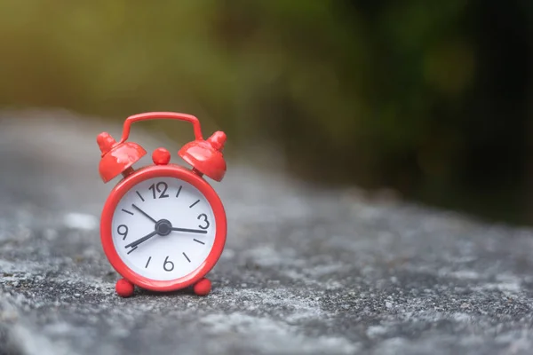 Reloj Despertador Rojo Con Tiempo Concepto Trabajo Negocio Ajuste Del Fotos de stock