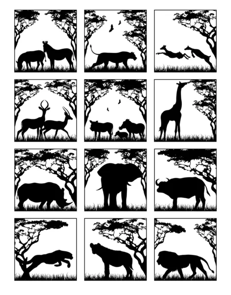 África animal icono negro — Vector de stock