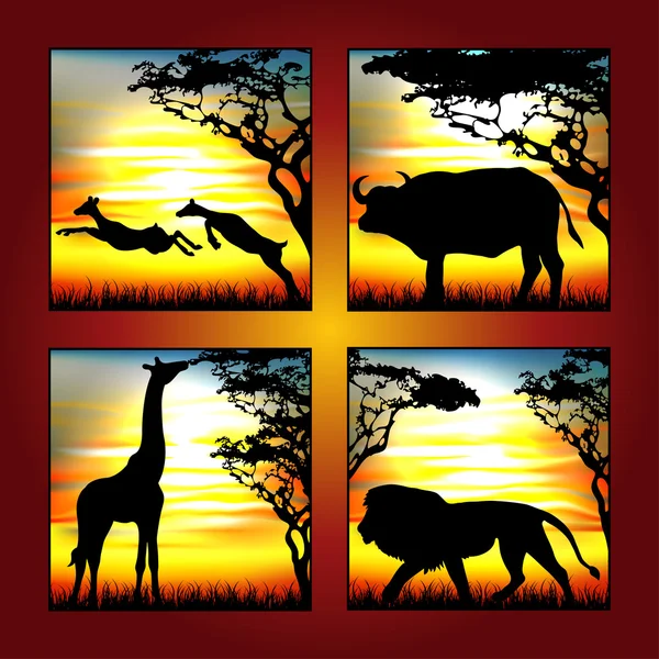 Afrika zvířat safari — Stockový vektor