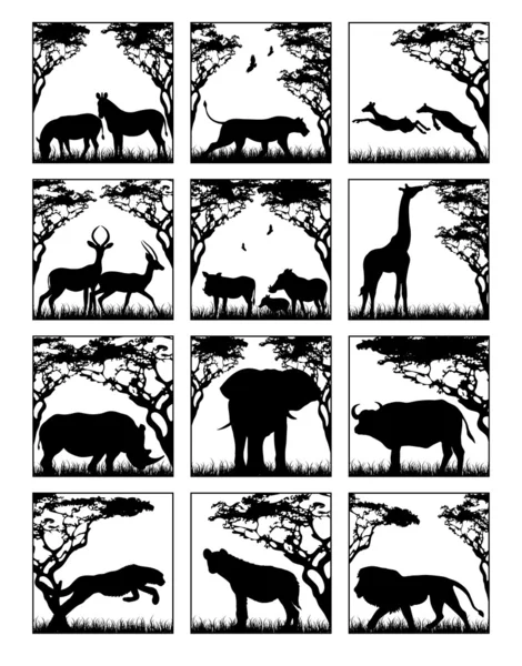 Afrika dierlijke zwart pictogram Wektory Stockowe bez tantiem