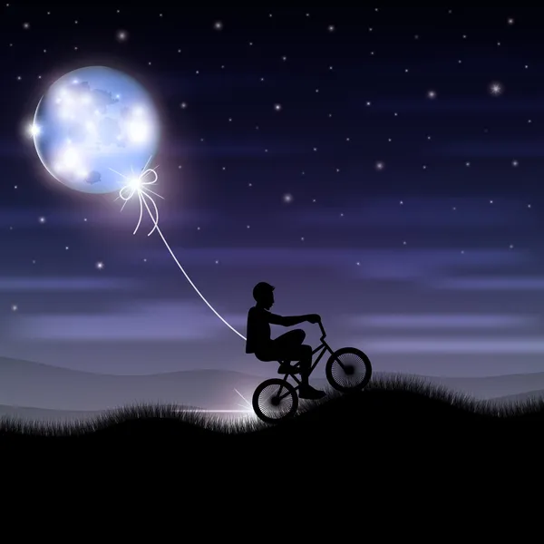 Rower i księżyc Ilustracja Stockowa