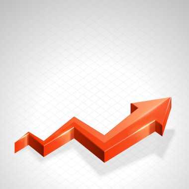 Color glossy arrow and graph illustration