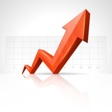 Color glossy arrow and graph illustration