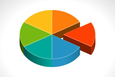 set parçalı daire pasta grafikler Infographic vektör çizim