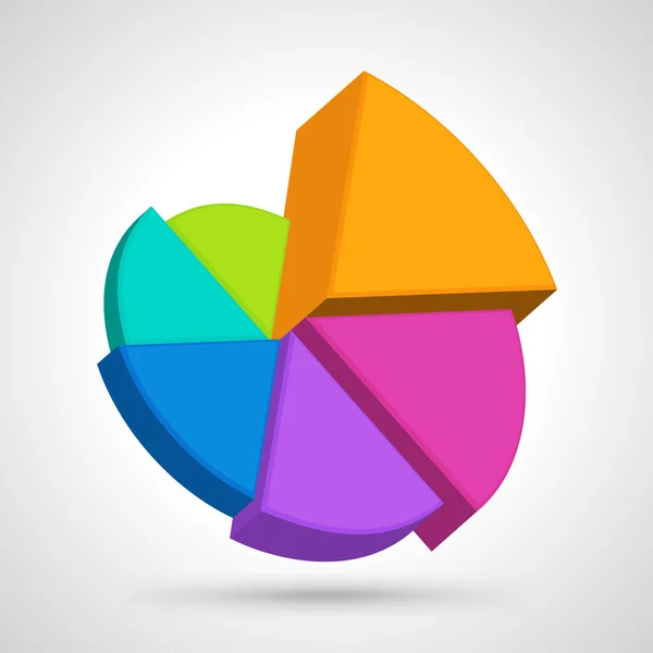 Set segmented circle pie charts infographic vector illustration — Stock Vector