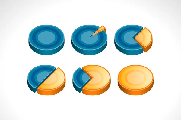 Définir des diagrammes circulaires segmentés illustration vectorielle infographique — Image vectorielle