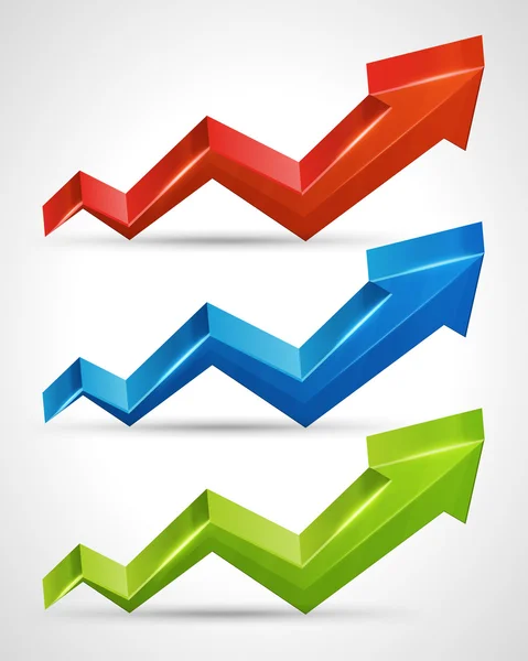 Rengi parlak ok ve grafik vektör çizim — Stok Vektör