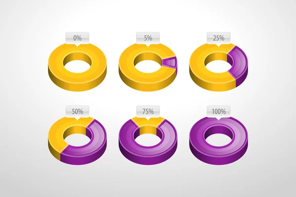Segmented colorful pie chart vector illustration — Stock Vector